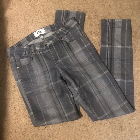 PAIGE Skyline Ankle Peg Cloud Cover Plaid Jeans 26 - Picture 3 of 6